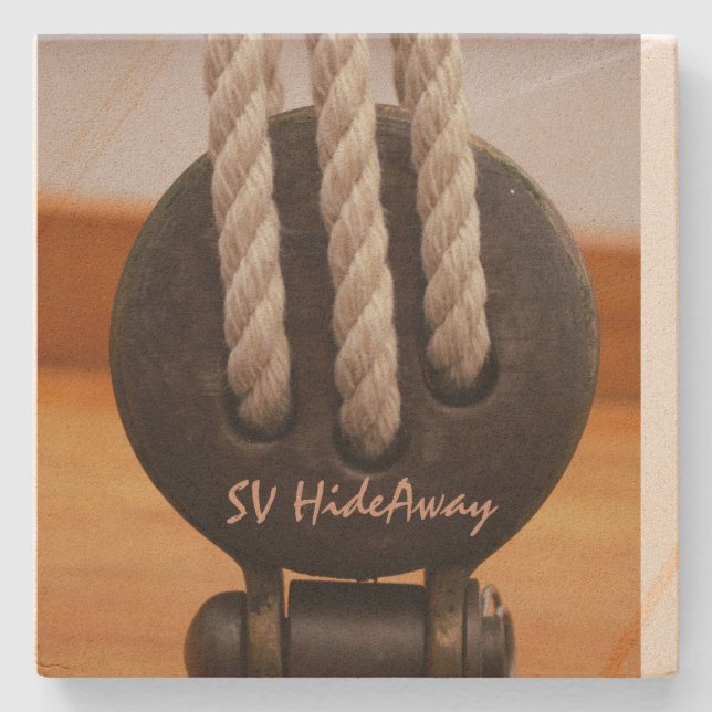 Posavasos De Piedra Sandstone Personalizado de Pascua Nautical (Anverso)