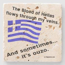 Posavasos De Piedra Sangre de Hélade Fluye por mis Venas a Veces Ouzo