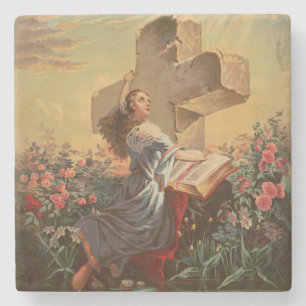Posavasos De Piedra Santa Biblia y Cruz
