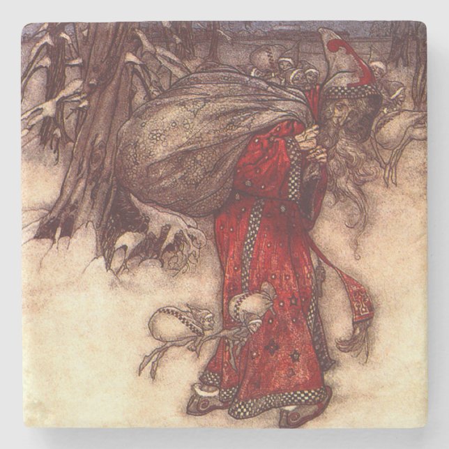 Posavasos De Piedra Santa Claus Arthur Rackham (Anverso)