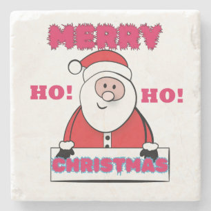 POSAVASOS DE PIEDRA SANTA DICE: ¡FELIZ NAVIDAD, HO!