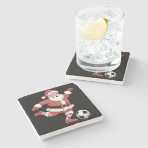 Posavasos De Piedra Santa Juega Fútbol Deportes De Navidad