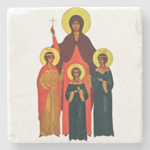 Posavasos De Piedra Santa Sofía y sus hijas las virtudes eternas