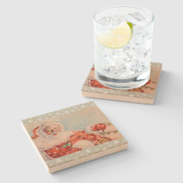 Posavasos De Piedra Santas Sleigh Righ Holiday Coaster