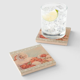 Posavasos De Piedra Santas Sleigh Righ Holiday Coaster