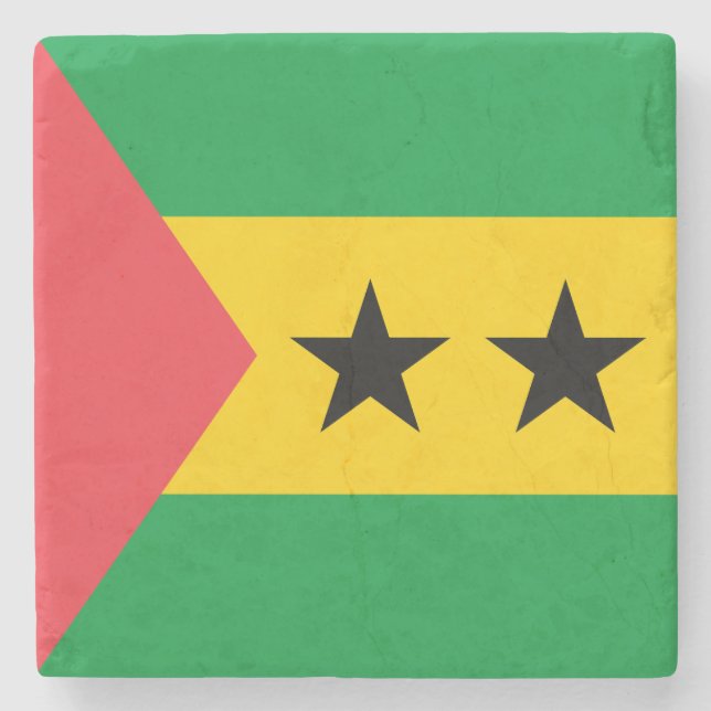 Posavasos De Piedra Sao Tome and Principe Flag (Anverso)