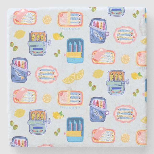 Posavasos De Piedra Sardines and Lemons (Anverso)