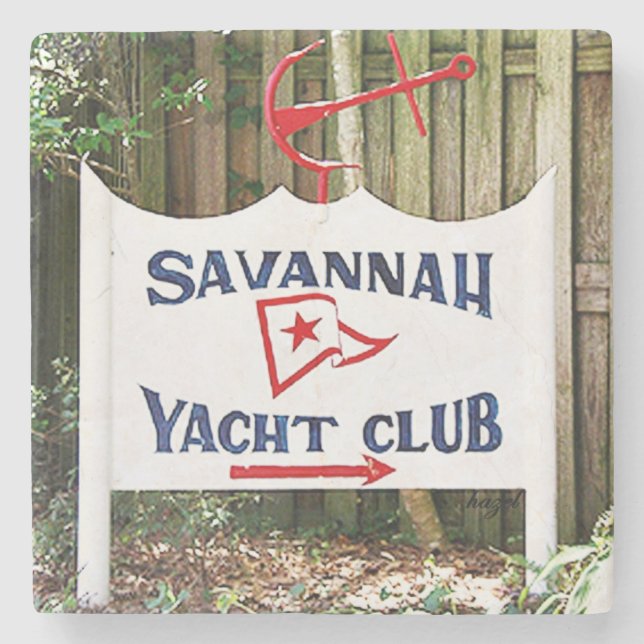 Posavasos De Piedra Savannah Coasters, Savannah Yacht Club (Anverso)