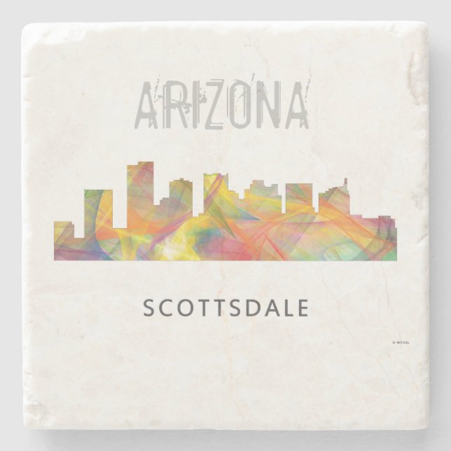 POSAVASOS DE PIEDRA SCOTTSDALE, HORIZONTE WB1 DE ARIZONA - (Anverso)