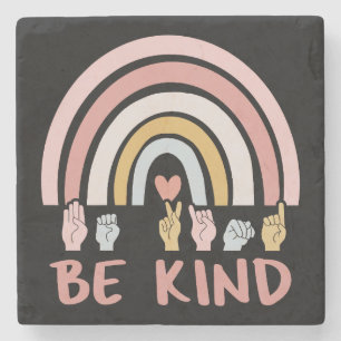 Posavasos De Piedra Sé amable ASL III - Lenguaje de señas americano