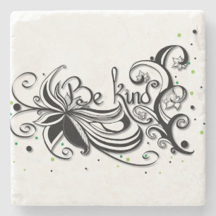 Posavasos De Piedra ¡SÉ AMABLE! cita caligráfica inspiradora