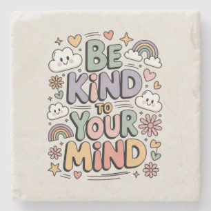 Posavasos De Piedra Sé Amable Contigo Mismo, Cita Motivacional Positiv