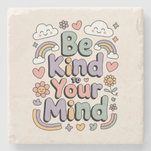 Posavasos De Piedra Sé Amable Contigo Mismo, Motivacional, Inspirador
