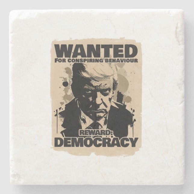 Posavasos De Piedra Se busca Poster a Donald Trump, conde Georgia (Anverso)