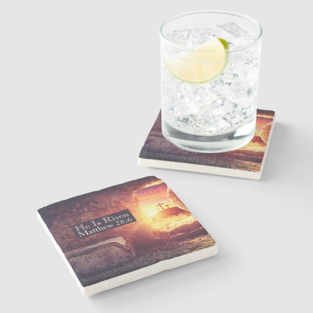 Posavasos De Piedra Se Levanta Tres Cruces Vacías De Pascua (Lateral)