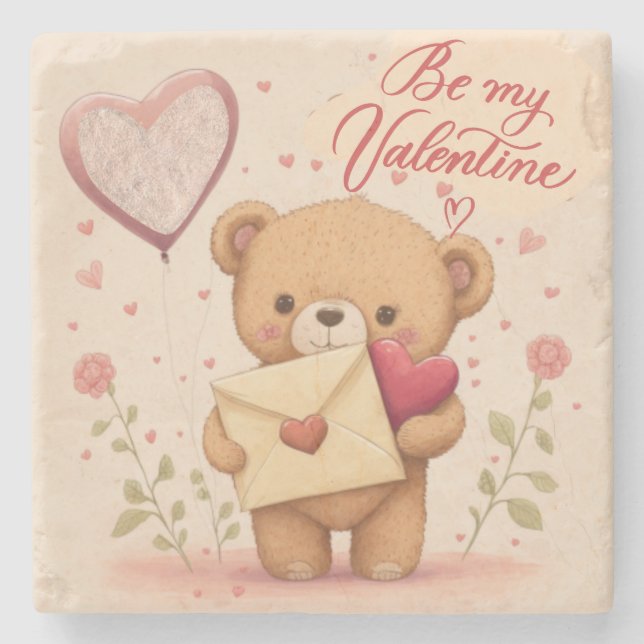Posavasos De Piedra Sé mi Valentine Coaster (Anverso)