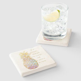 Posavasos De Piedra Sea un práctico de costa de la piedra de la piña