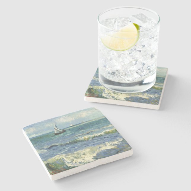 Posavasos De Piedra Seascape | Vincent van Gogh (Lateral)