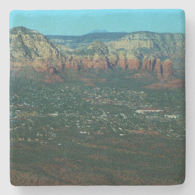 Posavasos De Piedra Sedona y Coffee Pot Rock desde arriba (Anverso)