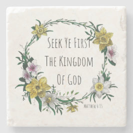 Posavasos De Piedra Seek Ye First the Kingdom Stone Coaster