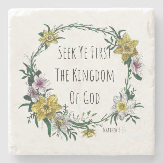Posavasos De Piedra Seek Ye First the Kingdom Stone Coaster
