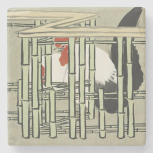 Posavasos De Piedra Sekka Roosters de arte japonés Momoyogusa