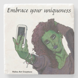 Posavasos De Piedra Selfie de teléfono celular Chica Goblin