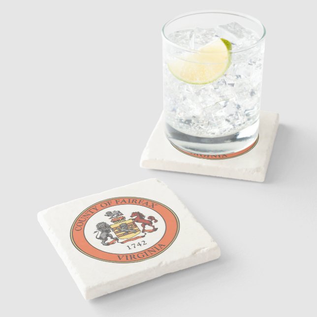 Posavasos De Piedra Sello del condado de Fairfax, Virginia (Lateral)