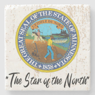 Posavasos De Piedra Sello estatal de Minnesota y Motto - Montaña rusa