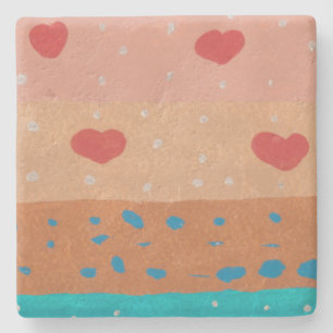 Posavasos De Piedra Semillas de montaña rusa de piedra de amor