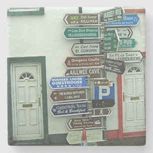 Posavasos De Piedra Señales de tráfico irlandesas, práctico de costa