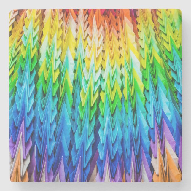 Posavasos De Piedra Senbazuru o mil grúas de origami (Anverso)