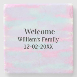 Posavasos De Piedra sencillo minimo logotipo de monograma bienvenida p