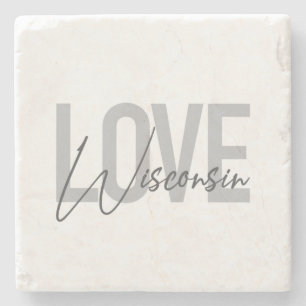 Posavasos De Piedra Sencillo, moderno, urbano, diseño fresco Love Wisc