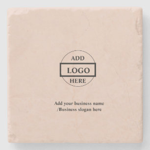 Posavasos De Piedra Sencillo y elegante logo de la empresa  