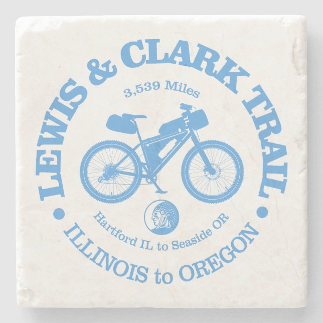 Posavasos De Piedra Sendero Lewis & Clark (ciclismo) (Anverso)