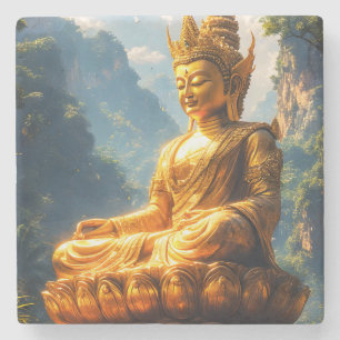 Posavasos De Piedra Señor Buda de la Tierra Dorada