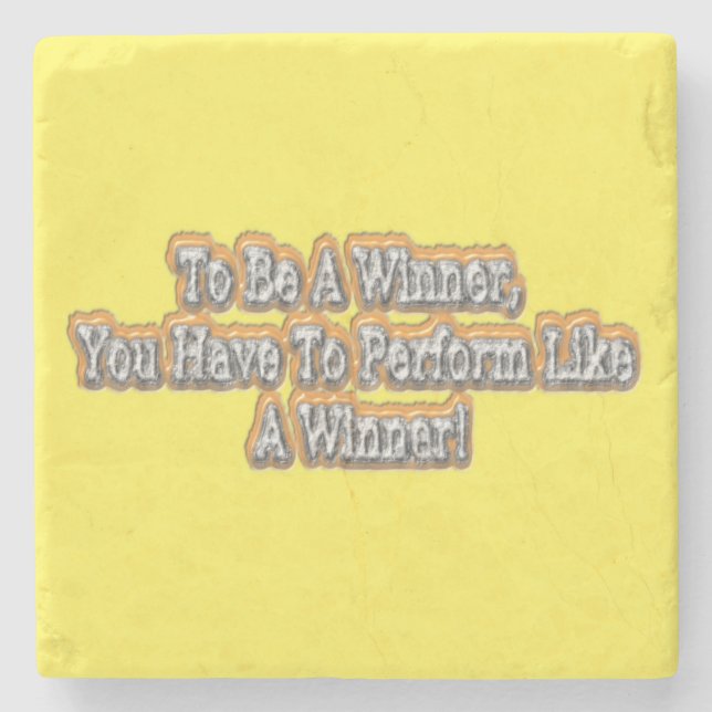 Posavasos De Piedra "Ser Ganador" Diseño Cuto. ¡Hazte con una en Zazzl (Anverso)