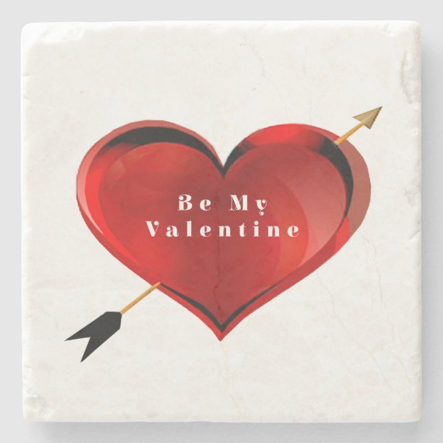 Posavasos De Piedra Ser mis estrellas de San Valentín (Anverso)