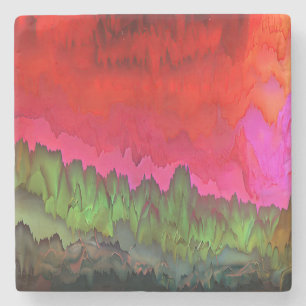 Posavasos De Piedra "Serenade de color" Arte abstracto colorido