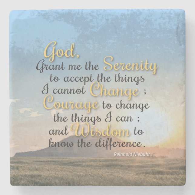 Posavasos De Piedra Serenidad, coraje y sabiduría (Anverso)