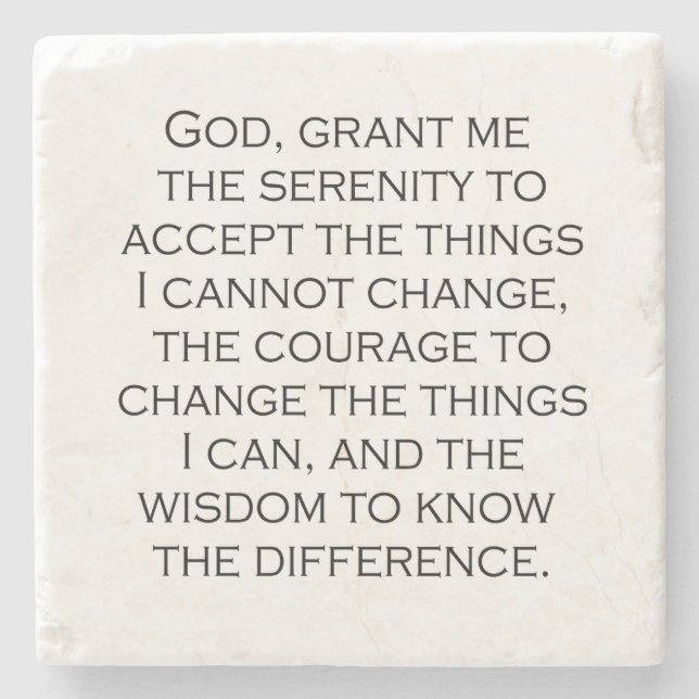 Posavasos De Piedra Serenity Prayer Copperplate Gótica Light Font (Anverso)