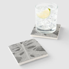 Posavasos De Piedra Serigrafía de Monstera