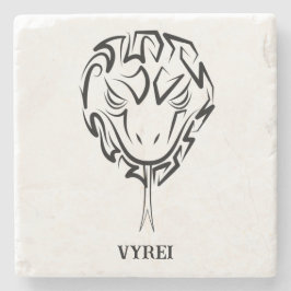 Posavasos De Piedra Serpiente Tribal Negra y Blanca