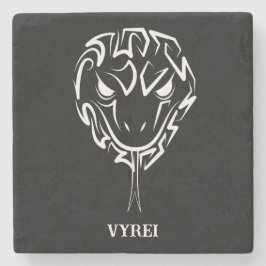 Posavasos De Piedra Serpiente Tribal Negra y Blanca