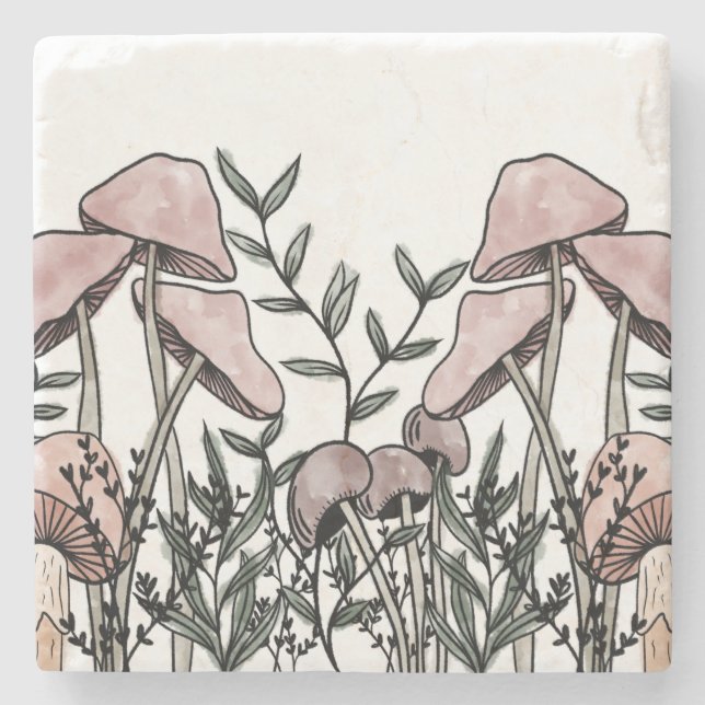 Posavasos De Piedra Setas silvestres (Anverso)