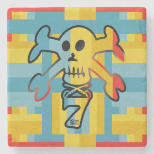 POSAVASOS DE PIEDRA SEVEN SKULL BY MASANSER PIXELAT