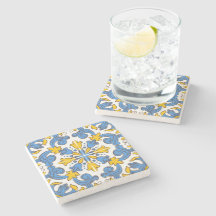 Seville Baroque Blue Golden Scrollwork Mediterrane