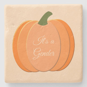 Posavasos De Piedra Sexo de calabaza neutra de Naranja suave