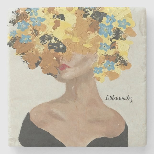 Posavasos De Piedra Sexy Head of Flowers (Anverso)